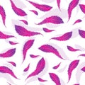 Violet feathers doodle seamless pattern. Seamless wallpaper feathers, feather abstract texture.