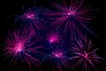 Violet fireworks on black background Royalty Free Stock Photo