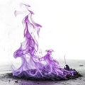Violet flame isolated on white background Royalty Free Stock Photo