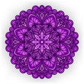 Violet floral ornament. circular pattern