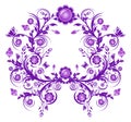 violet floral ornament frame