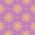 Violet floral seamless background. Pink and yellow bright pattern Royalty Free Stock Photo
