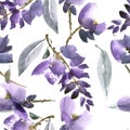 Violet flowers pattern