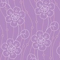 Violet flowers seamless pattern
