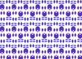 Violet flowers seamless pattern on white background. Royalty Free Stock Photo