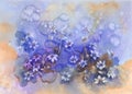 Violet flowers watercolor background