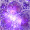 Violet fractal bubbles and flowers
