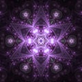 Violet fractal star shaped mandala