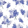 Violet french bouquet seamless pattern