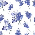 Violet french bouquet seamless vector pattern