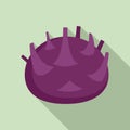 Violet fresh cabbage icon, flat style