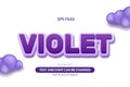 Violet fun happy enjoy bright editable font. eps vector file