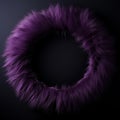 Violet Fur Minimalistic Round Picture Frame.