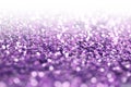 Violet glitter shine dots confetti. Abstract light blur blink sparkle defocus background