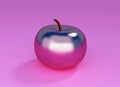 Violet glossy apple on violet background