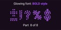 Violet Glowing font in the Outline style