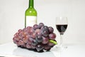 Violet grape and glasses of vine