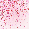 Violet Heart Background Pink Vector. Happy Pattern Confetti. Red Honeymoon Frame. Pinkish Confetti Anniversary Texture.