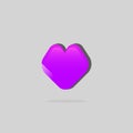 Violet Heart flat icon. Emotional heart.