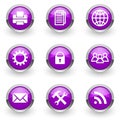 Violet icons set Royalty Free Stock Photo