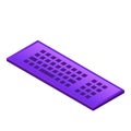 Violet keyboard icon, isometric style