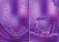 Violet lavender with drops water. Aroma lavender. Bunch fragrant lavender. Flower perfume water. 3d illustration
