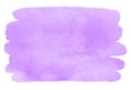 Violet, lilac brush stroke shape isolated on white
