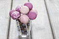 Violet, lilac and pink cake pops Royalty Free Stock Photo