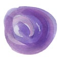 Violet, lilac, purple watercolor hand-painted spiral circle, minimalistic illustration