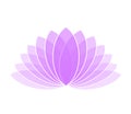 Violet Lotus Flower Icon Logo on White Background Illustration Royalty Free Stock Photo