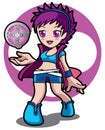 Violet magic game girl Royalty Free Stock Photo