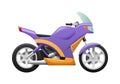 Violet Motorcycle with Wavy Orange Lines