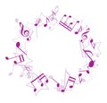 Violet music frame - vector