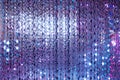 Violet neon lights background, abstract glitter bright light close up, club festive party poster design, holiday blinking backdrop