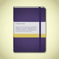 Violet notebook with bookmark