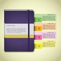 Violet notebook infographics