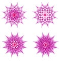 Violet ornament snowflake set