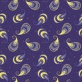 Violet paisley seamless pattern