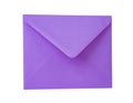 Violet paper envelope postcard isolated on the white background