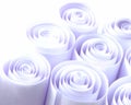 Violet paper rolls