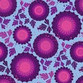 Violet and pink aster flower seamless pattern Royalty Free Stock Photo