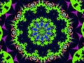 Violet pink green mandala fractal shapes, spirals, abstract texture, graphics Royalty Free Stock Photo