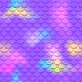 Violet pink yellow mermaid scale background. Neon iridescent background. Fish scale pattern.