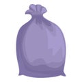 Violet plastic bag icon cartoon vector. Garbage bin