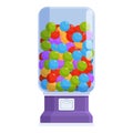 Violet plastic bubblegum machine icon cartoon vector. Sugar object