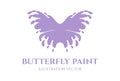 Violet Purple Liquid Butterfly Water Oil Paint Splash Icon Illustration