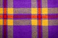 Violet, purple vintage blanket tartan plaid wth copy space, texture background Royalty Free Stock Photo