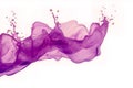 Violet and purple water color drop splash diffuse on white background. Royalty Free Stock Photo