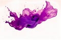 Violet and purple water color drop splash diffuse on white background. Royalty Free Stock Photo