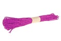 Violet raffia rope on white background Royalty Free Stock Photo